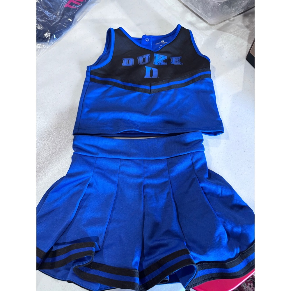 Colosseum Duke Blue Devils Toddler Cheerleader Set Blue Black 4T 3Q04